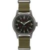 Bulova Men’s Military Heritage Hack Stainless Steel 3-Hand Automatic Watch, NATO Leather Strap, Luminous Hands and Markers(Green Leather/Black Dial)