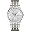 Bulova Men’s Multi-Function 3-Hand Quartz Watch with Diamond Dial, Edge to Edge Crystal(Stainless Steel/ Silver Dial)
