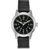 Bulova Milatary Hack 3 Hand Quartz Watch, Black Dial and Black Leather NATO Strap, (Model:96A219)