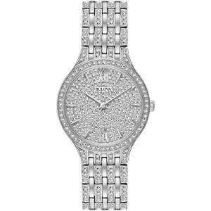 Bulova Ladies’ Crystal Phantom Stainless Steel 2-Hand Quartz Watch, 440 Crystals and Pave Dial Style: 96L243