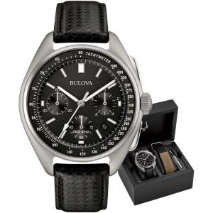 Bulova Men’s Archive Series Lunar Pilot 6-Hand Chronograph High Performance Quartz Stainless Steel and Black Nylon Strap Watch Set, Sapphire Crystal Style: 96B251