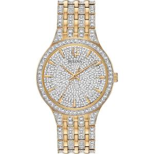 Bulova Men’s Crystal Phantom Gold Tone 3-Hand Quartz Stainless Steel Style: 98A229