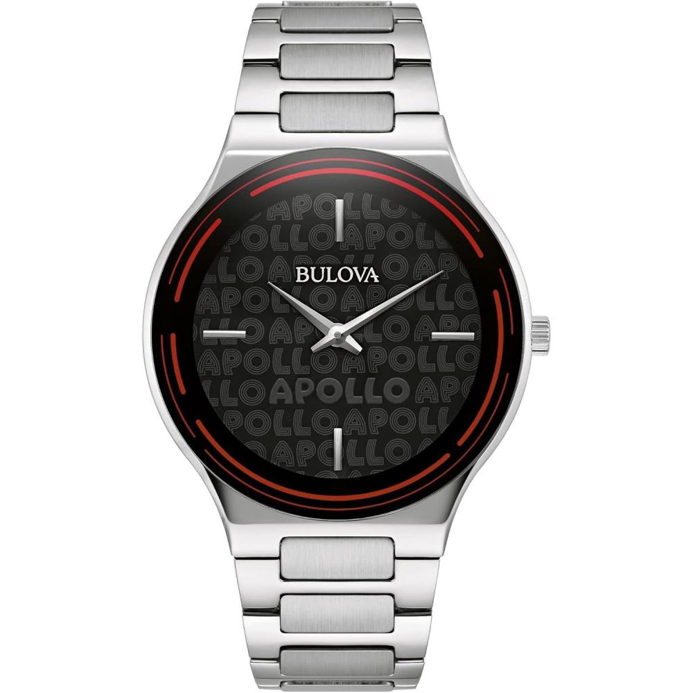 imageBulova Special Edition Apollo Theater Quartz Stainless Steel Watch Edge to Edge Crystal