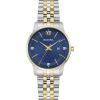 Bulova Ladies Classic 3-Hand Diamond Quartz Two Tone Stainless Steel Watch, Blue Dial Style:98P233