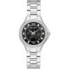 Bulova Ladies Quartz Dress Classic Watch, Silver-Tone Stainless Steel Bracelet, Black Dial Style: 96L300