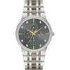 Bulova Men’s Modern Diamond Quartz Two Tone Stainless Steel Watch, Grey Dial Style:98D186
