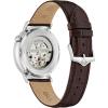 Bulova Men’s Classic Aerojet 3-Hand Automatic Leather Strap Watch, Open Aperture, 40-Hour Power Reserve, Double Curved Mineral Crystal, 41mm(Brown Strap/Green Dial)