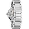Bulova Men’s Modern 3-Hand Automatic Watch, Open Aperture Dial and Edge to Edge Crystal(Stainless/Blue Dial)