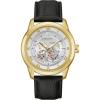 Bulova Men’s Classic Sutton 4-Hand Automatic Watch, 24-Hour Sub Dial, Open Aperture, Self-Winding, Exhibition Caseback, Double Curved Mineral Crystal, Luminous Hands, 42mm(Gold)