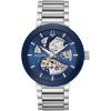 Bulova Men’s Modern 3-Hand Automatic Watch, Open Aperture Dial and Edge to Edge Crystal(Stainless/Blue Dial)