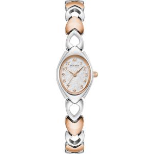 Bulova Ladies Quartz Classic, Stainless Steel Case & Silver-Tone Dial(Two-Tone)