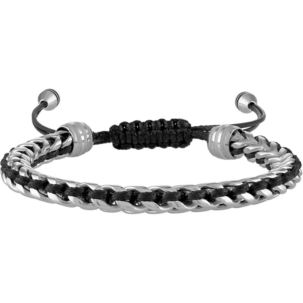 imageBulova Mens Jewelry Classic Polished Stainless Steel Link BraidedStainless Steel