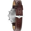 Bulova Men’s Classic Stainless Steel 6-Hand Chronograph Quartz Leather Strap Watch with Grey Dial, Gold Accents, Arabic Markers, 41mm(Brown Strap)