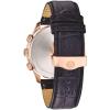 Bulova Men’s Classic Wilton 3-Hand Chronograph Watch, Luminous Hands, Roman Numeral Markers Domed Mineral Crystal, 43mm, Blue Strap/ Rose Gold