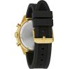 Bulova Men’s Sport 6-Hand Chronograph Quartz Watch with Black Silicone Strap, 24 Hour Time, Calendar Date, Luminous Hands and Markers, 100M Water Resistant, 44mm(Black/ Gold Tone/Blue Dial)