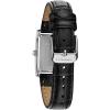 Caravelle by Bulova Ladies’ Dress 3-Hand Quartz Watch, Rectangle Case, Roman Numeral, Curved Mineral(Black Strap/Silver)