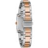 Caravelle by Bulova Ladies’ Dress 3-Hand Quartz Watch, Rectangle Case, Roman Numeral, Curved Mineral(Two Tone Rose Gold)