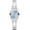Caravelle by Bulova Ladies Modern Crystal 3 Hand Quartz Stainless Steel Bangle Watch, Expansion Band(Silver/Blue)