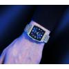 Caravelle by Bulova Men’s Modern Diamond 3-Hand Quartz Steel Tonneau Watch(Silver/Blue)