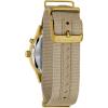 Caravelle by Bulova Men’s Quartz Watch, Vintage Lite Up, Taupe Nylon Strap, Taupe Dial, Day/Date Style: 44C113