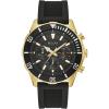 Bulova Men’s Sport 6-Hand Chronograph Quartz Watch with Black Silicone Strap, 24 Hour Time, Calendar Date, Luminous Hands and Markers, 100M Water Resistant, 44mm(Black/Gold Tone)