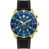 Bulova Men’s Sport 6-Hand Chronograph Quartz Watch with Black Silicone Strap, 24 Hour Time, Calendar Date, Luminous Hands and Markers, 100M Water Resistant, 44mm(Black/ Gold Tone/Blue Dial)