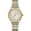 Caravelle by Bulova Ladies’ Classic Dress Coin-Edge 3-Hand Day-Date Quartz Watch(Two Tone Gold)