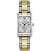 Caravelle by Bulova Ladies’ Dress 3-Hand Quartz Watch, Rectangle Case, Roman Numeral, Curved Mineral(Two Tone Gold)