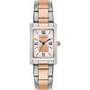 Caravelle by Bulova Ladies’ Dress 3-Hand Quartz Watch, Rectangle Case, Roman Numeral, Curved Mineral(Two Tone Rose Gold)