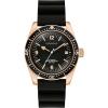 Caravelle by Bulova Men’s Automatic Watch, Vintage Sea Hunter(Black Rubber Strap & Black Dial)