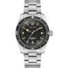Caravelle by Bulova Men’s Automatic Watch, Vintage Sea Hunter(Silver-Tone Bracelet & Black Dial)