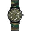 Caravelle by Bulova Men’s Quartz Watch, Vintage Light Up, Camouflage Nylon Strap, Green Dial, Day/Date Style: 45C121