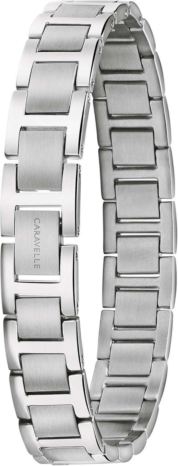 imageBulova Caravelle Mens Modern Stainless Steel 3Hand Quartz Watch and Bracelet Box Set 40mm Style 43K101