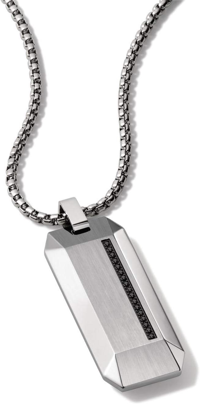 imageBulova Jewelry Mens Precisionist Diamond Pendant Necklace with Box Chain