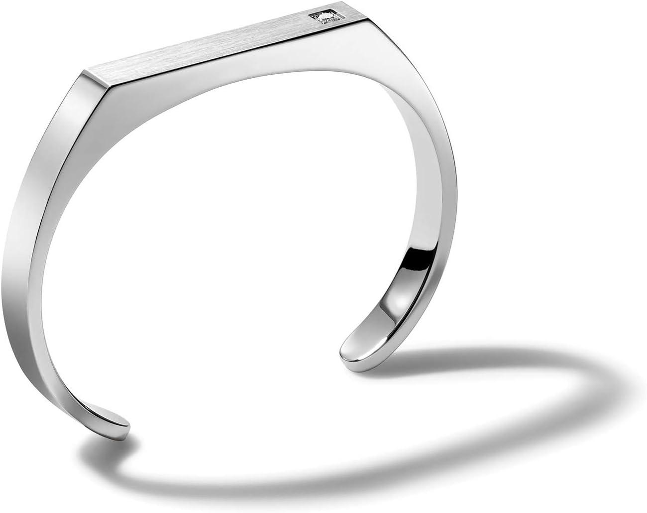 imageBulova Mens Classic Stainless Steel Diamond Cuff BraceletSilverTone