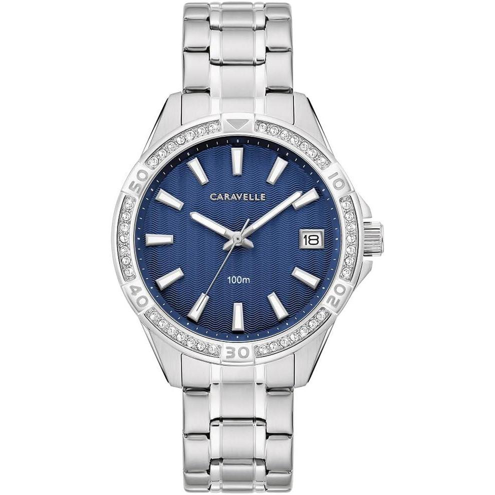 imageCaravelle by Bulova Ladies Aqualuxx Crystal Quartz Stainless Steel Watch 100M Water ResistantSilverBlue
