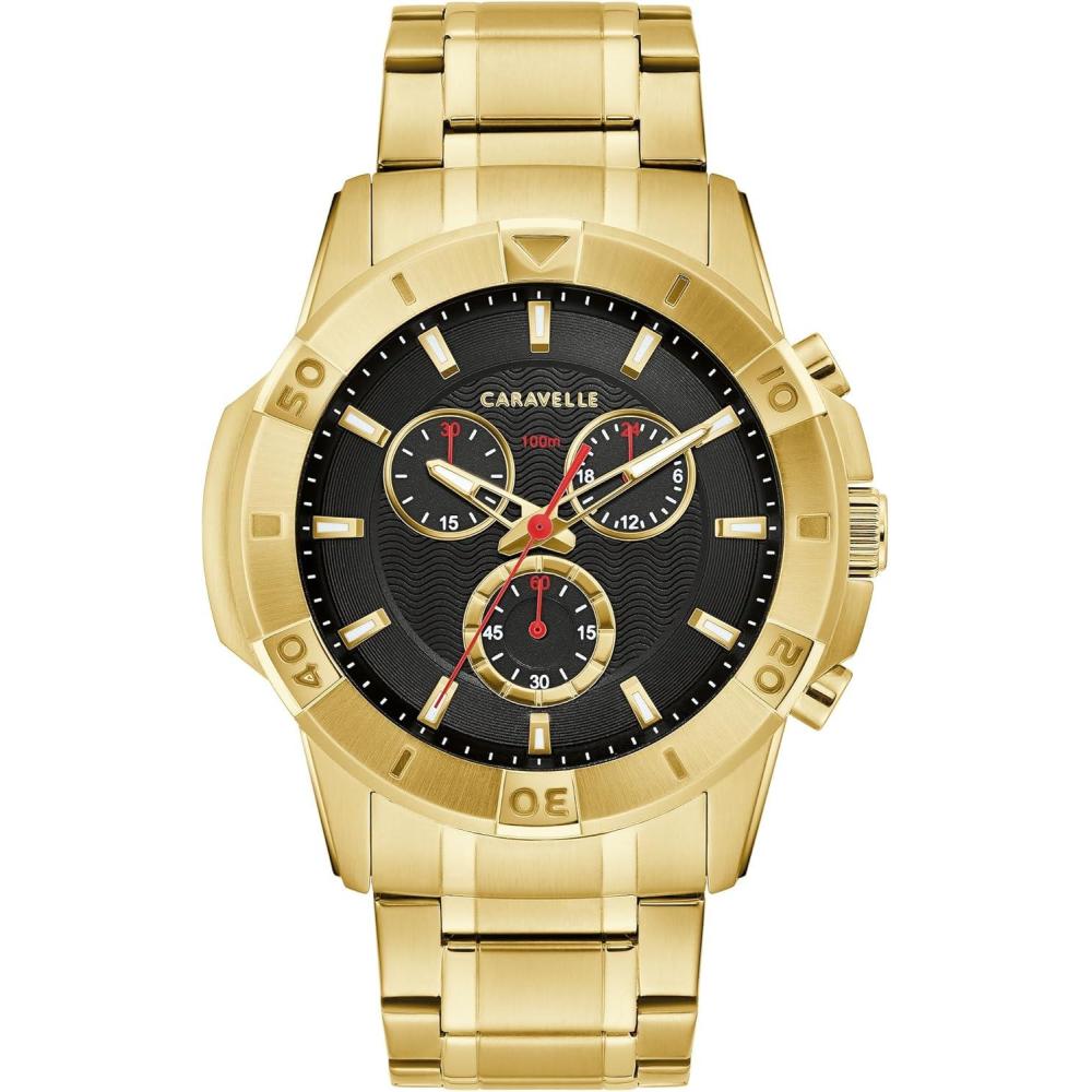 imageCaravelle by Bulova Mens Sport Aqualuxx 6Hand Chronograph WatchGold Tone