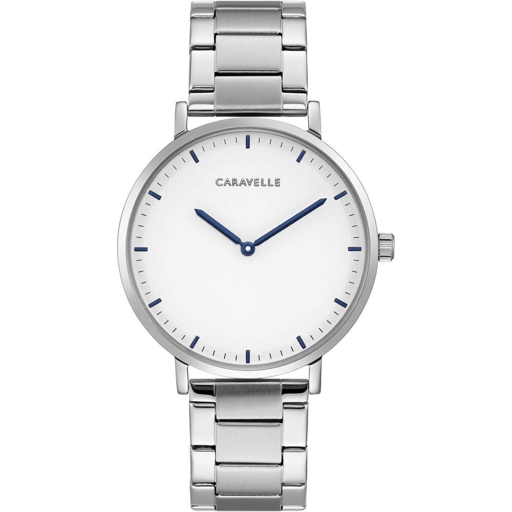 imageCaravelle minMax Quartz Mens Watch Stainless SteelStainless Steel SilverTone Model 43A150