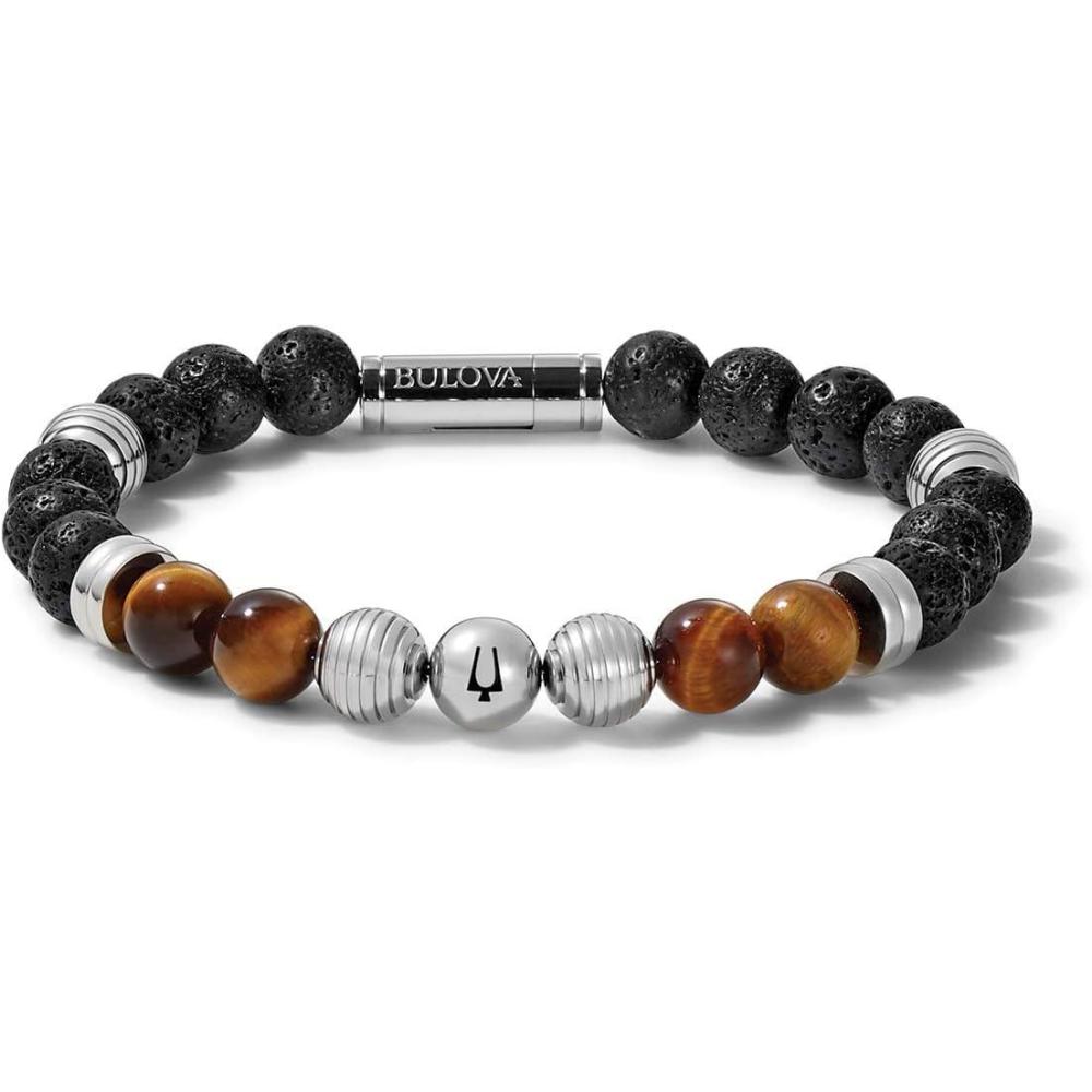 imageMens Classic Beaded Bracelet with Cylinder ClaspTigers Eye