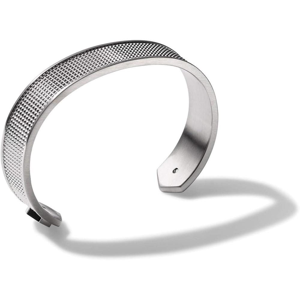 imageMens Precisionist Stainless Steel CuffKnurled Texture