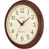 Bulova Atomic Time 2 Analog Wall Clock C5004 | 12.4″ Wooden Frame, Sets Time Automatically | Quartz Movement | Battery Operated | Classic Design(Large)