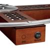 Bulova Flagstaff Illuminated Wall Clock C4335 | 24″ Walnut & Pewter Frame with LED Backlight | Quartz Movement | Battery Operated | Dimmer & Timer | Rustic Modern Design