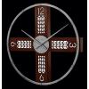 Bulova Flagstaff Illuminated Wall Clock C4335 | 24″ Walnut & Pewter Frame with LED Backlight | Quartz Movement | Battery Operated | Dimmer & Timer | Rustic Modern Design