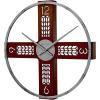 Bulova Flagstaff Illuminated Wall Clock C4335 | 24″ Walnut & Pewter Frame with LED Backlight | Quartz Movement | Battery Operated | Dimmer & Timer | Rustic Modern Design