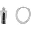 Bulova Jewelry Men’s Icon Black Diamond Rhodium Plated Sterling Silver Hoop Earrings, Style:BVE1007-WSAA