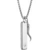 Bulova Jewelry Men’s Icon Black Onyx and Black Diamond Amulet Sterling Silver Pendant and Rounded Box Link Chain Necklace, Length 24-26″ Style:BVP1032-WSAA