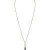 Bulova Jewelry Men’s Icon Gold Stainless Steel and Inlay Black Spinel Bar Shaped Amulet Pendant and Yellow Stainless Steel Rounded Box Link Chain Necklace,Length 24″-26″ Style:BVC1074-YSTBSP