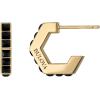 Bulova Jewelry Men’s Icon Gold Stainless Steel with Black Spinel Inlay Open Hexagon Shape C-Hoop Earrings, Style: BVE1015-GSTBSP
