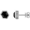 Bulova Jewelry Men’s Icon Rohdium Plated Sterliing Silver Black Spinel Hexagon Earrings Style:BVE1000-WSBSP