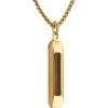 Bulova Jewelry Men’s Marine Star Pendant Necklace with Rounded Box Chain(Gold Tone/ Tiger’s Eye)
